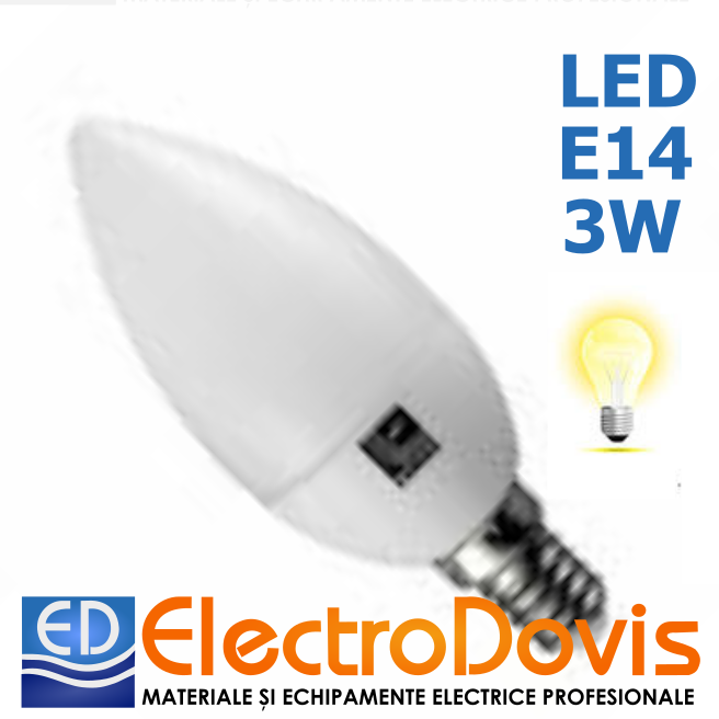 BEC LED 3W lumanare 230V/50Hz 06-732 E14 lumină caldă DBL