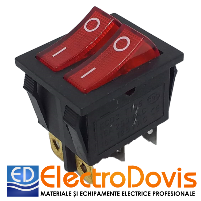 INTRERUPATOR 6 POLI 250V 16A 02-546 dublu (cu bec 230V)