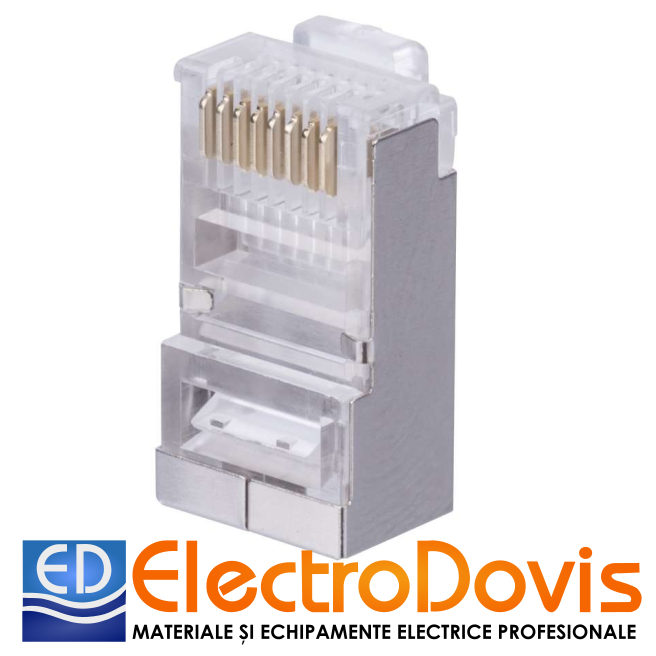 CONECTOR ecranat FTP cat.6 RJ45 (8P8C) pentru 23AWG