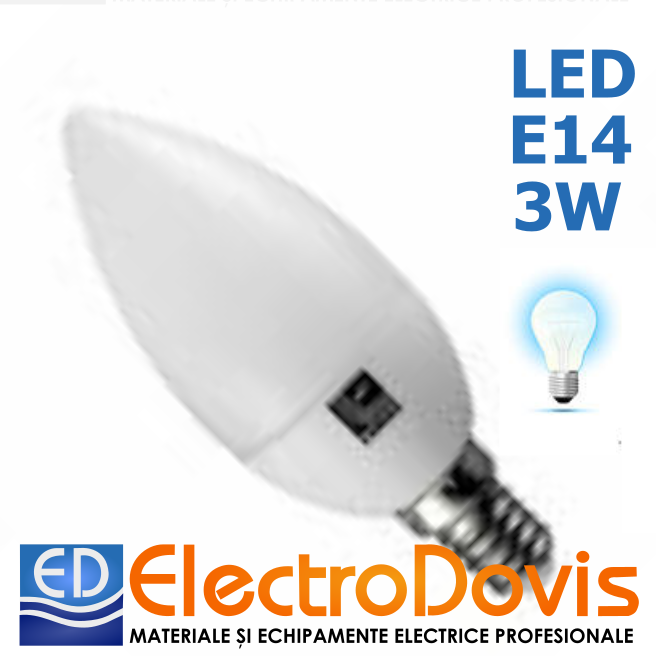 BEC LED 3W lumanare 230V/50Hz E14 lumină rece DBL 13-140230