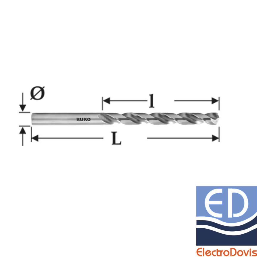 BURGHIU Tip VA HSSE-Co5 4.2 x 75 pentru metal 215042