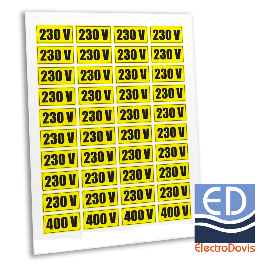 ETICHETA AVERTIZARE 230V 400V A0153 40/folie