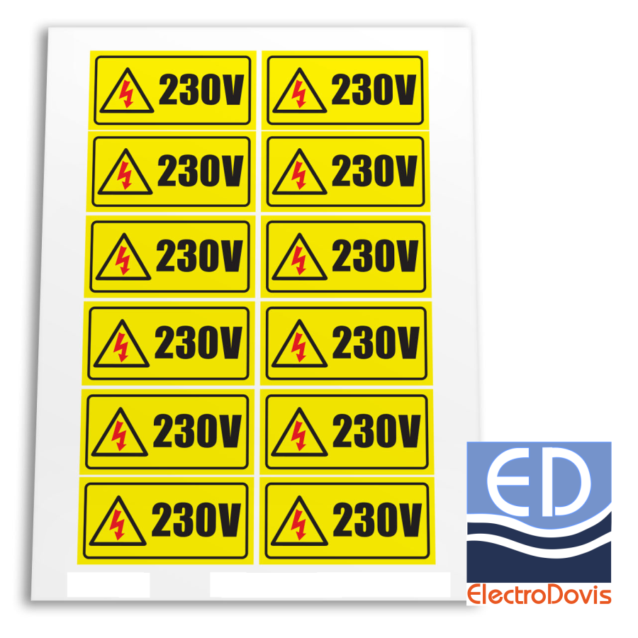 ETICHETA AVERTIZARE 230V A0151 12/folie