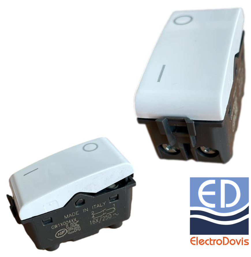 Întrerupător 16A 1M 2P (bipolar) CH alb GW10004 0-1