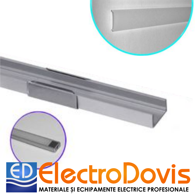 PROFIL ALUMINIU aparent pentru banda led maxim 11mm 1m 30-0550