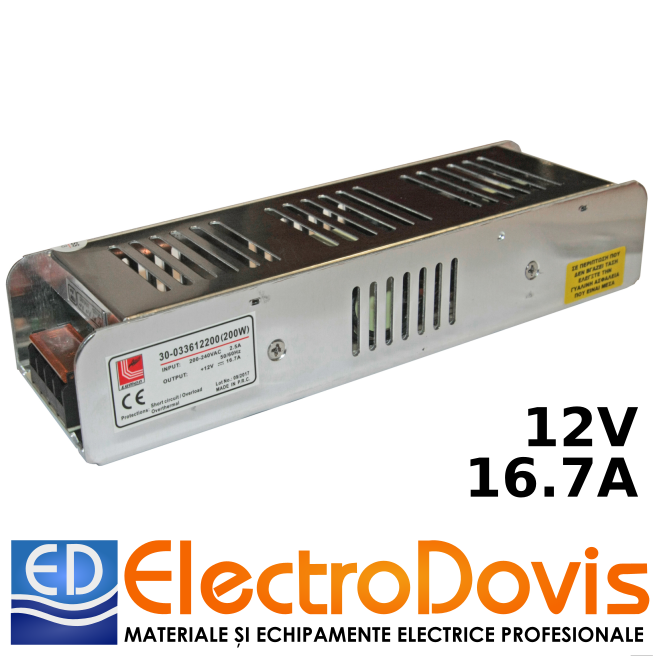 ALIMENTATOR 16.7A 12V 200W IP20 DAB 30-033612200
