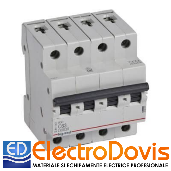 Întrerupător automat tetrapolar RX3 63A 4.5kA 419747 Legrand