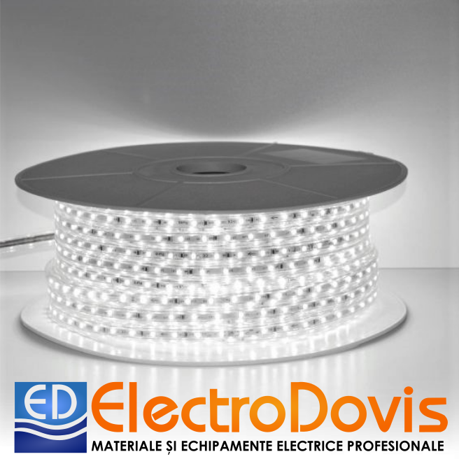 BANDA LED 220V 60led/m IP65 alb rece 6-8W/m