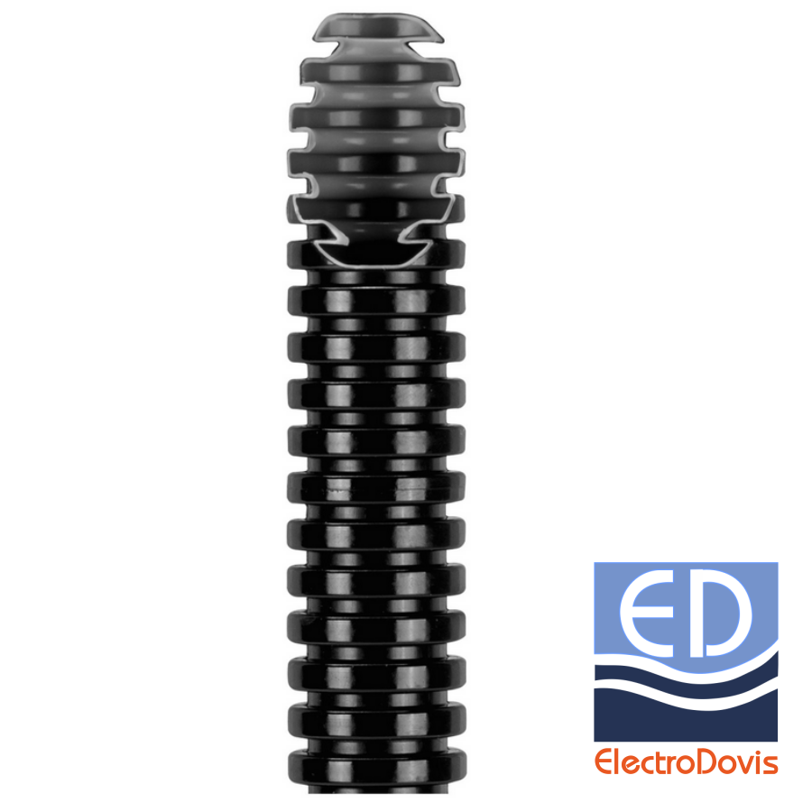 TUB FLEXIBIL 16 NEGRU DX15016R NOU Ignifug-GW 100m/colac int.10,7mm 750N