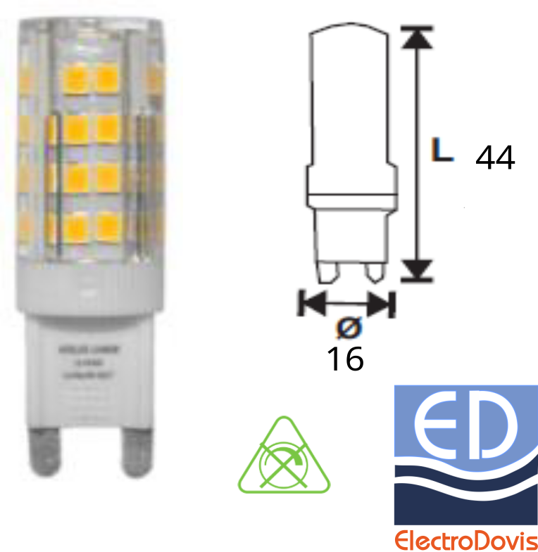 BEC LED 4W/230V G9 lumină caldă CLAR 13-90400 DBL