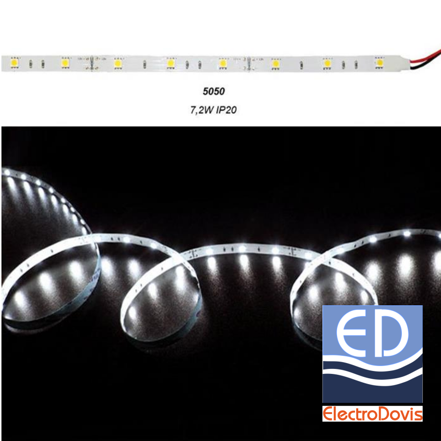 BANDA LED ALB-RECE 7.2W/M 12V IP20 30Led/m 5m 30-3412200 LUMEN