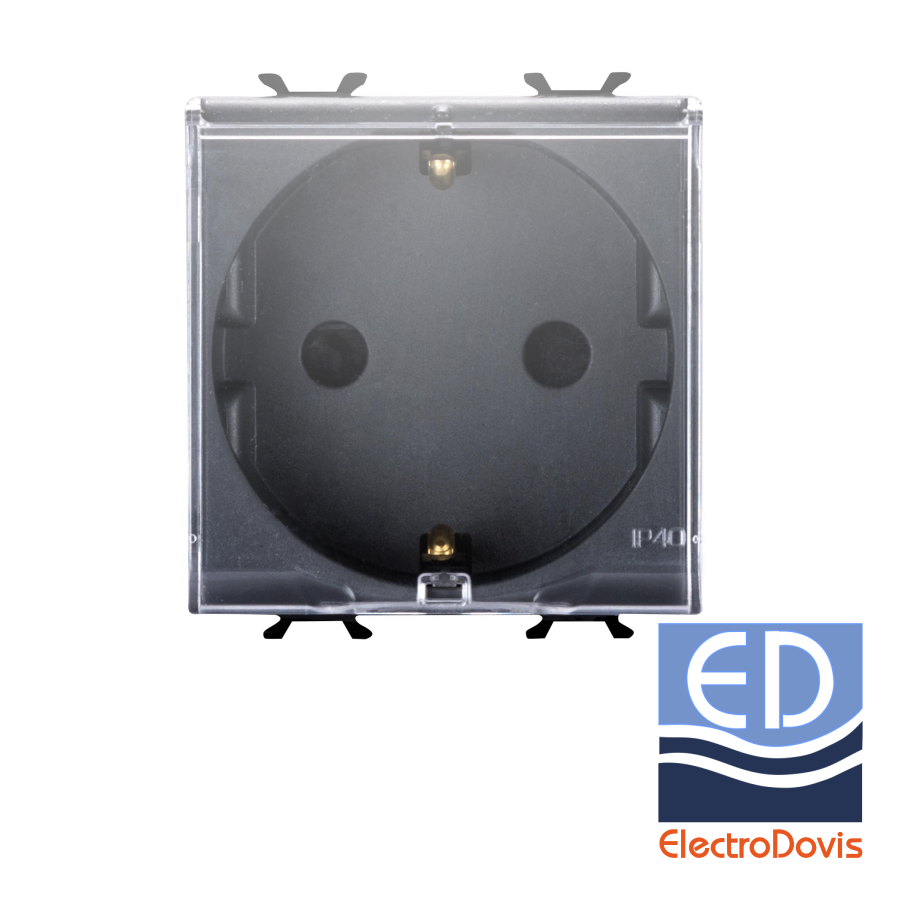 PRIZA 16A CP GER cu capac neagra IP40 Chorus GW12242