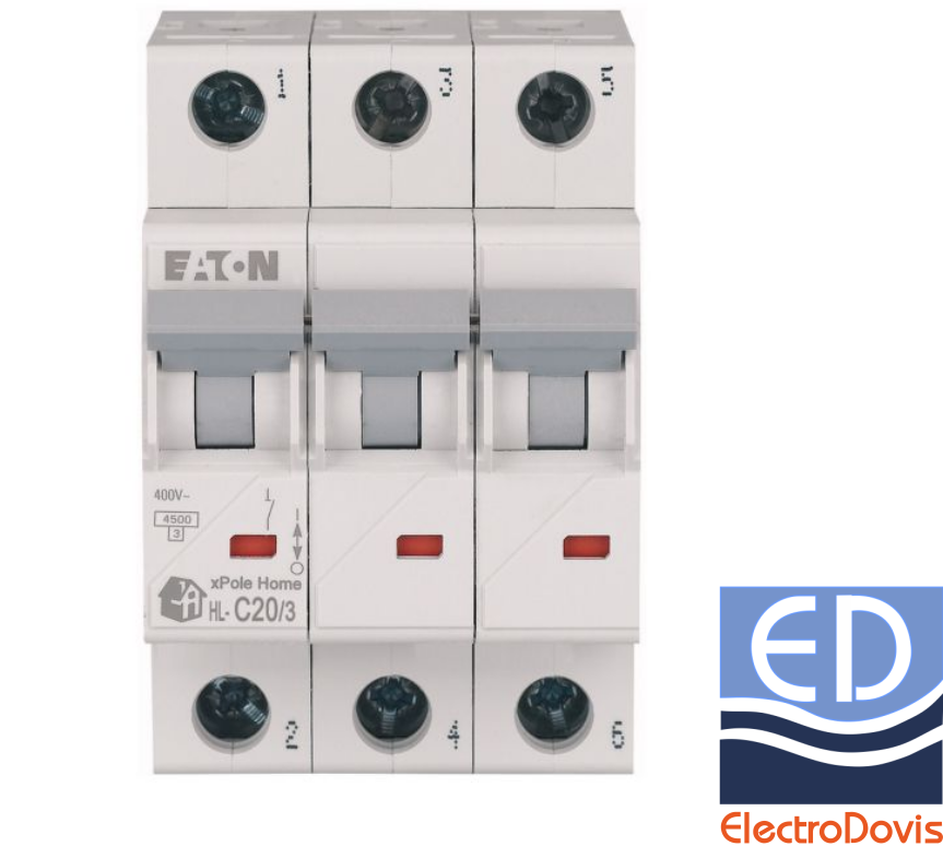 Întrerupător automat tripolar 20A HL-C20/3 4.5kA Eaton