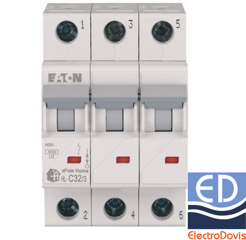 Întrerupător automat tripolar 32A HL-C32/3 4.5kA Eaton