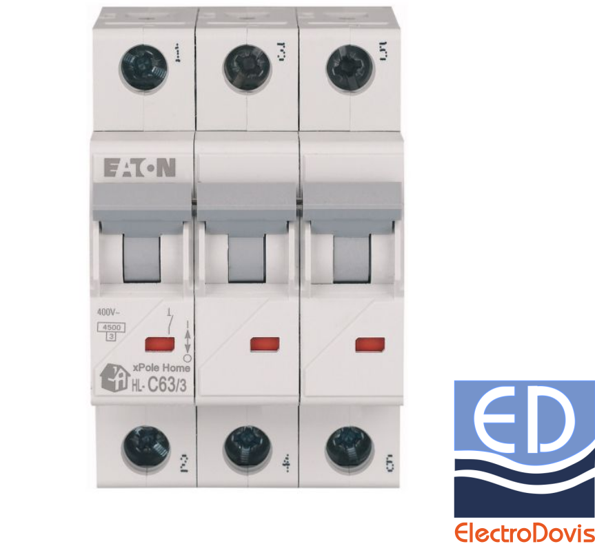 Întrerupător automat tripolar 63A HL-C63/3 4.5kA Eaton