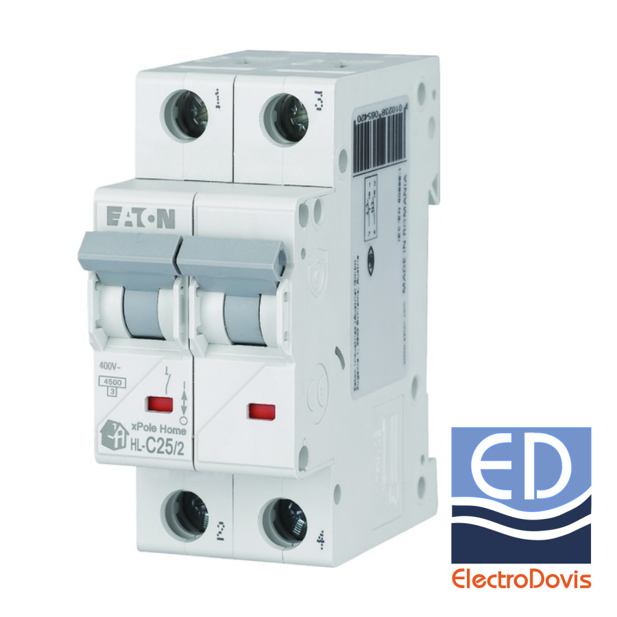 Întrerupător automat bipolar HL-C25/2(Eaton) 25A 4.5kA