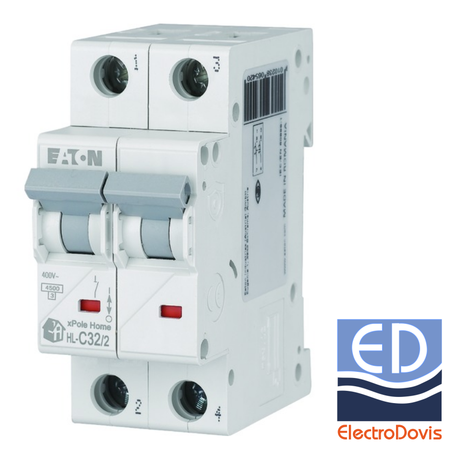 Întrerupător automat bipolar HL-C32/2(Eaton) 32A 4.5kA