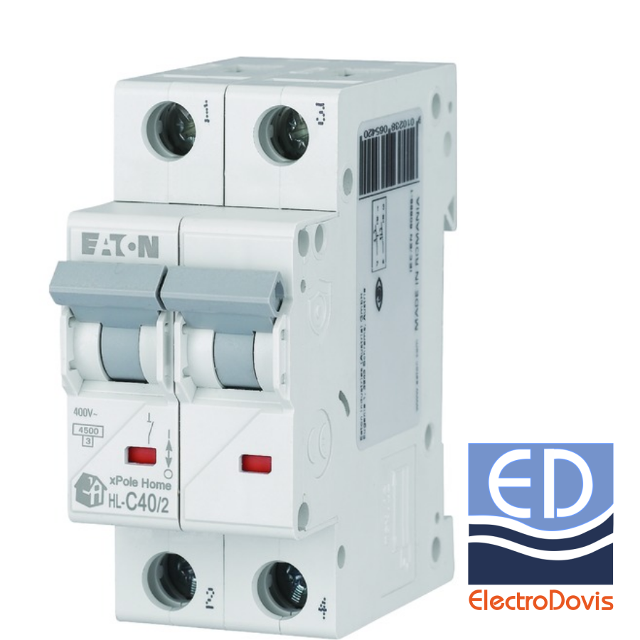 Întrerupător automat bipolar HL-C40/2(Eaton) 40A 4.5kA
