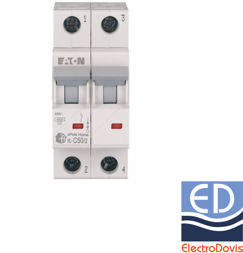 Întrerupător automat bipolar HL-C50/2(Eaton) 50A 4.5kA