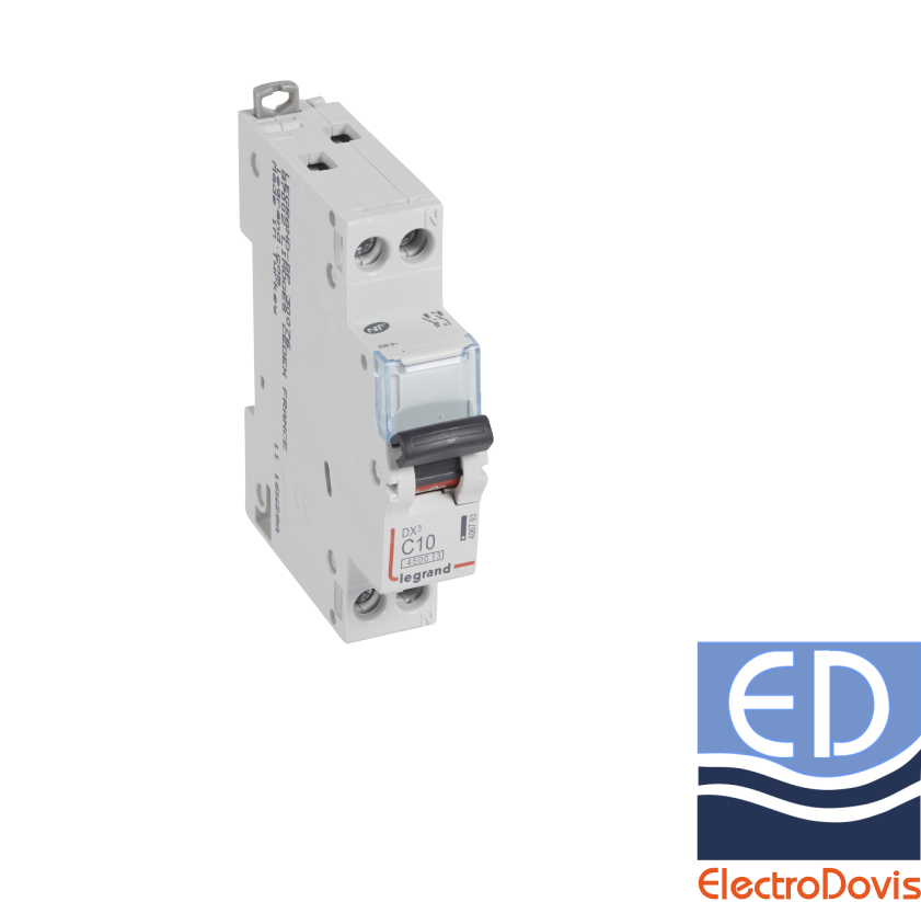 Întrerupător automat F+N LEGRAND curba C 10A 4.5kA 406793 nul pe dreapta