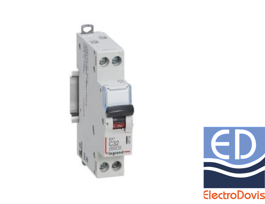 Întrerupător automat F+N LEGRAND curba C 32A 4.5kA 406798 nul pe dreapta