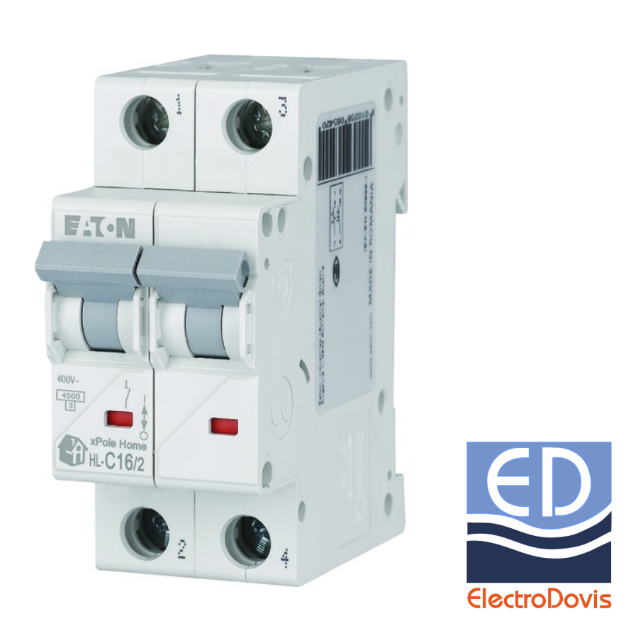 Întrerupător automat bipolar HL-C16/2(Eaton) 16A 4.5kA