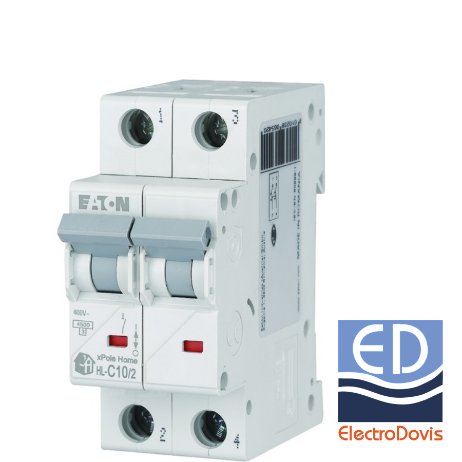 Întrerupător automat bipolar HL-C10/2(Eaton) 10A 4.5kA