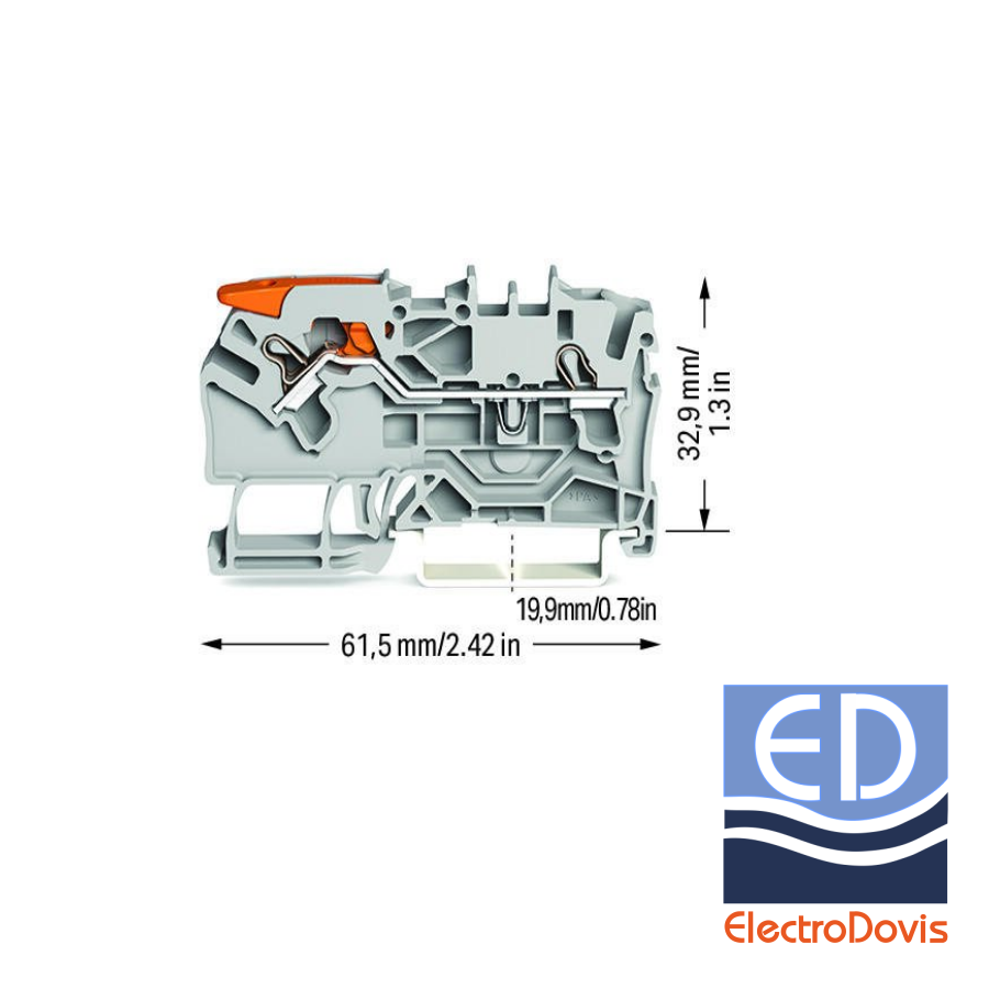 CLEMA SINA DIN 2,5mmp gri WAGO 2102-1201 push-in+levier