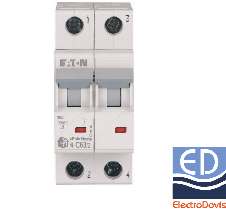 Întrerupător automat bipolar HL-C63/2(Eaton) 63A 4.5kA