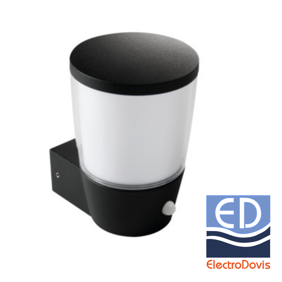 LAMPA DE PERETE NEAGRA CU SENZOR 1Xmax.20W E27 IP44 SORTA 16L-UP-SE