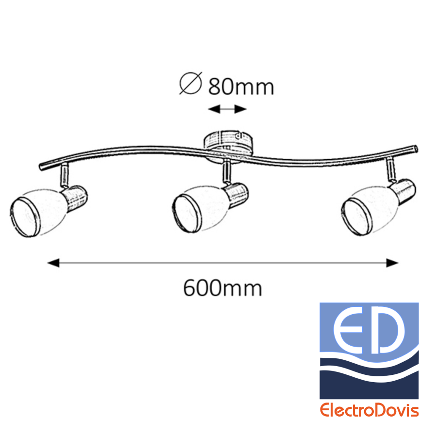 LAMPA SPOT BRONZ 3Xmax.40W E14 IP20 ELITE 5972
