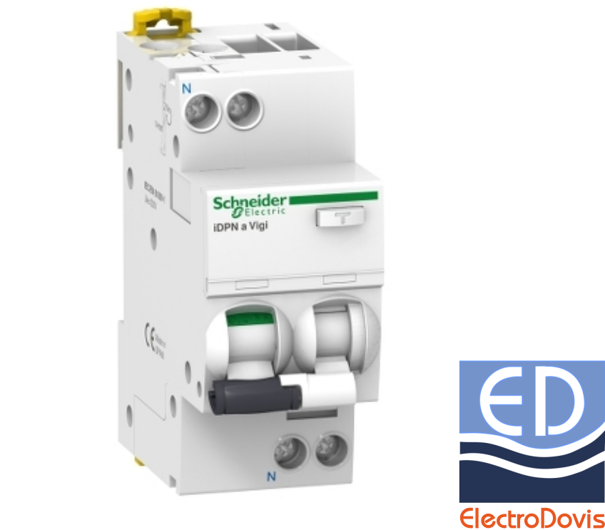 Întrerupător diferențial 1P+N 6A/ 30mA RCBO tip AC curba C 4.5kA Schneider - A9D34606