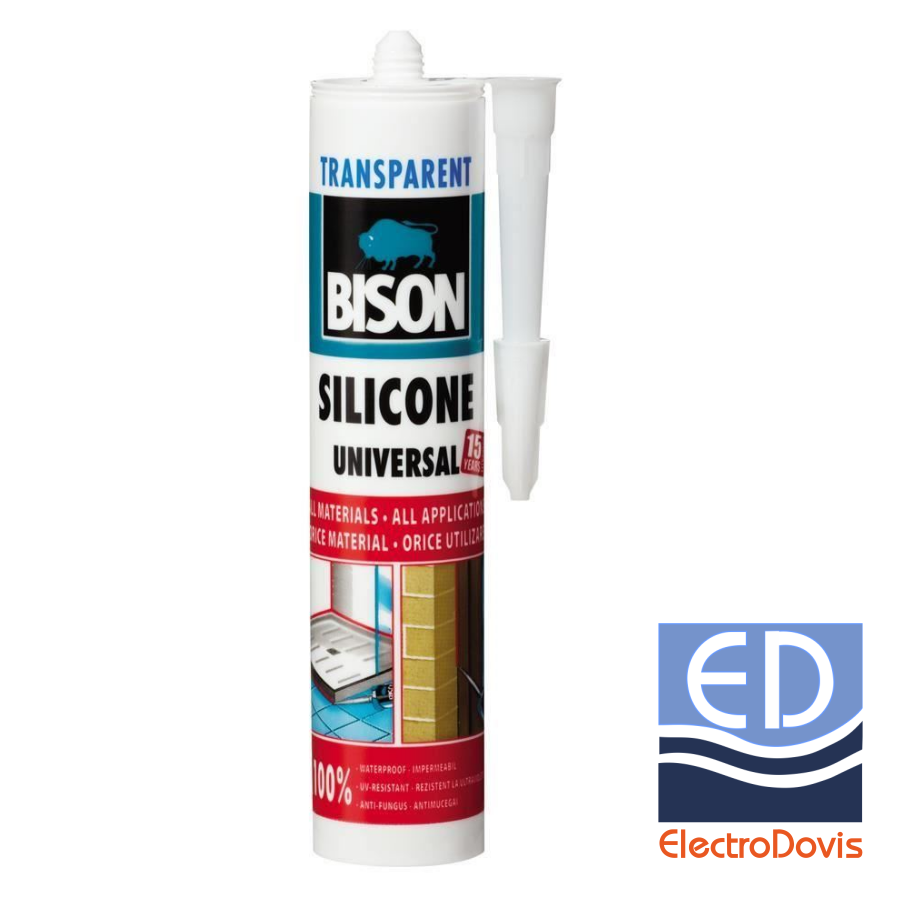 SILICON transparent 280ml BISON pentru etansare