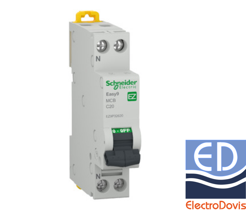 Întrerupător automat F+N EZ9 curba C 20A 4.5kA Schneider EZ9P32620