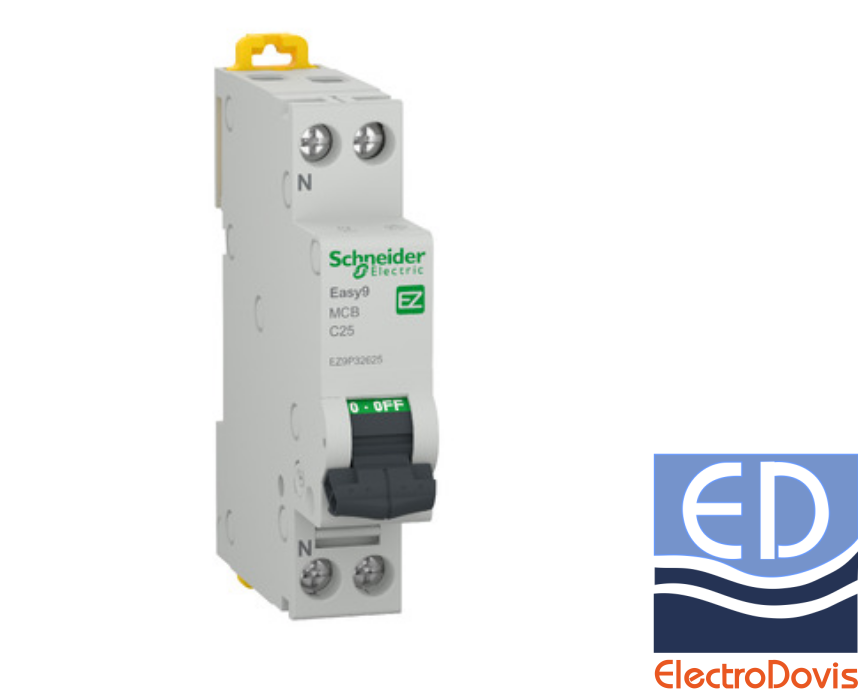 Întrerupător automat F+N EZ9 curba C 25A 4.5kA Schneider EZ9P32625