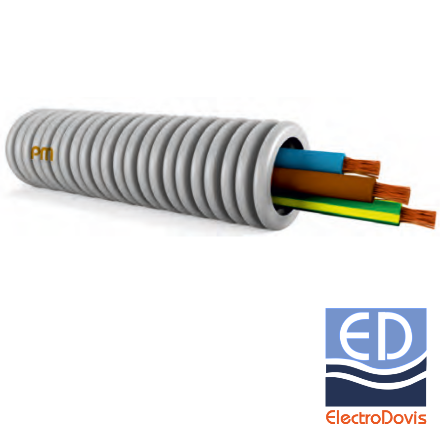 TUB FLEXIBIL PRECABLAT 16mm GRI halogen free + MYF 3X1.5 100m/colac SCAME A1KS15BMT