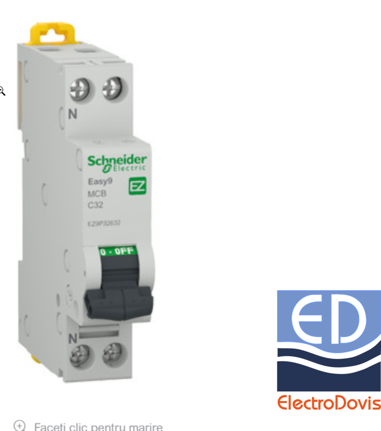 Întrerupător automat F+N EZ9 curba C 32A 4.5kA Schneider EZ9P32632
