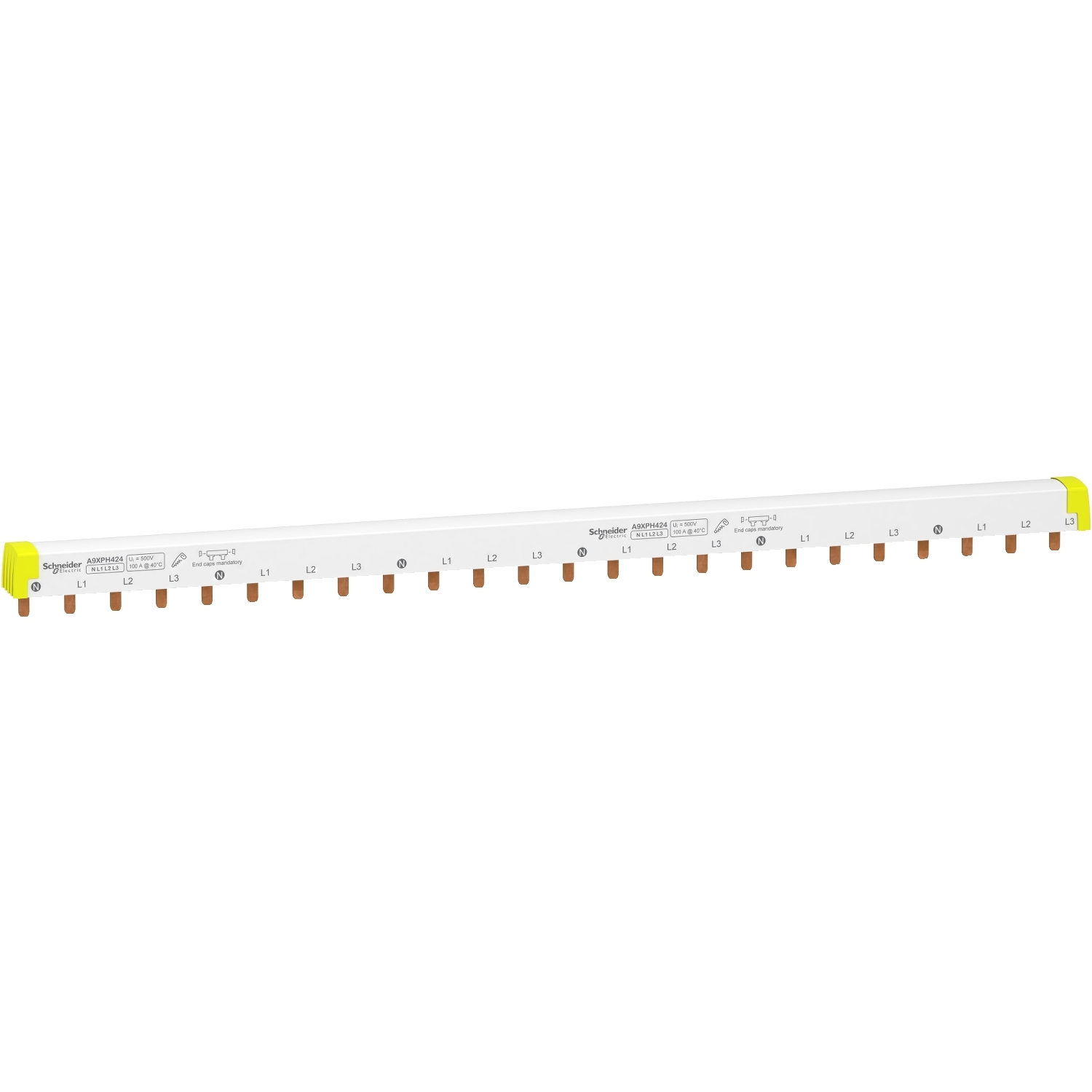 BARETA siguranțe automate tetrapolar 100A A9XPH424 Schneider tip pin pentru 6 sigurante