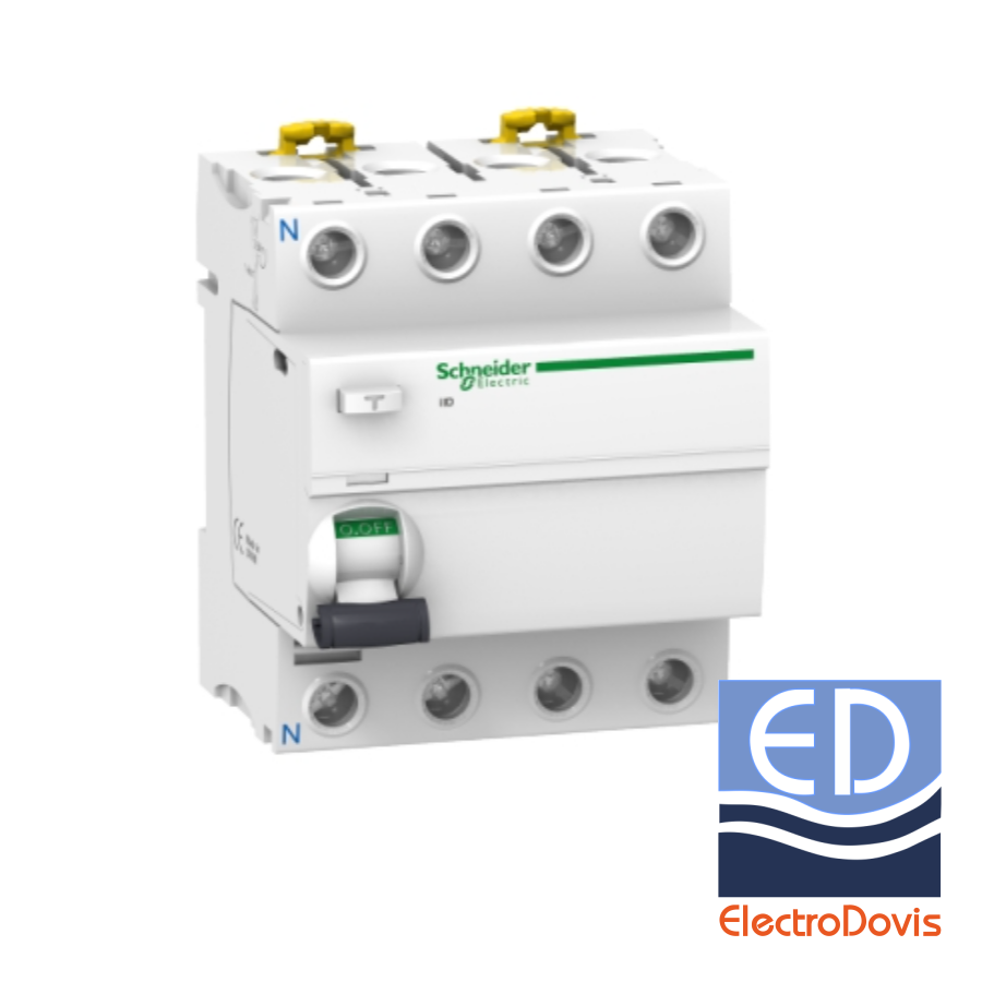 Întrerupător diferențial tetrapolar 40A/300mA RCCB tip AC Schneider - A9R44440