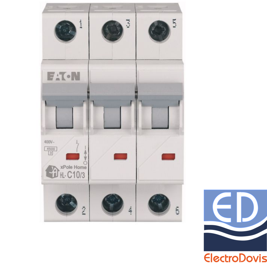 Întrerupător automat tripolar 10A HL-C10/3 4.5kA Eaton