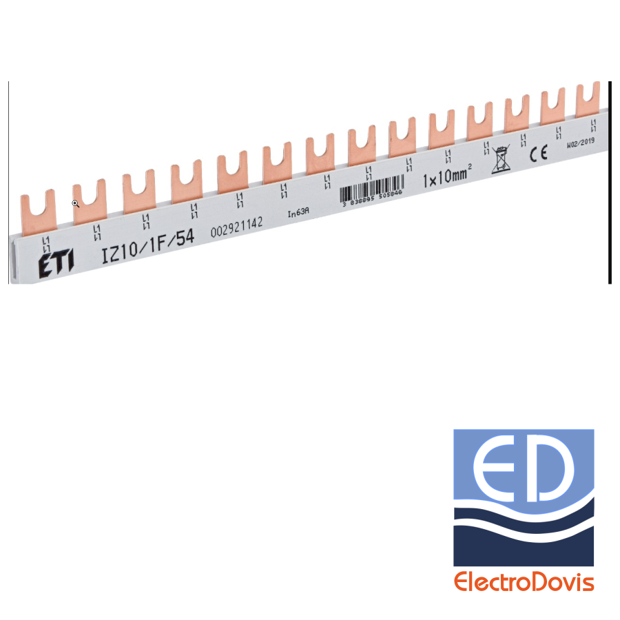 BARETA siguranțe automate furca IZ 10/1F/54 63A 10mmp pentru 54 sigurante Eti 002921142