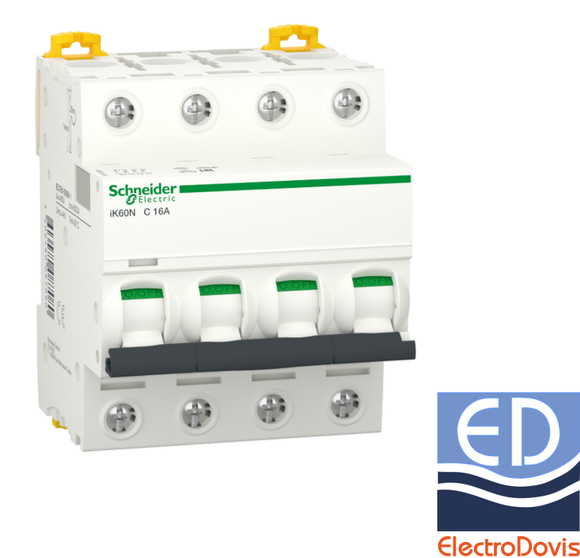 Întrerupător automat tetrapolar 4P 16A C 6kA Schneider