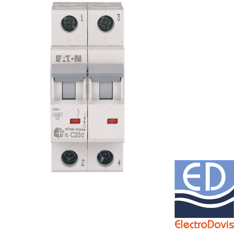 Întrerupător automat bipolar HL-C20/2(Eaton) 20A 4.5kA