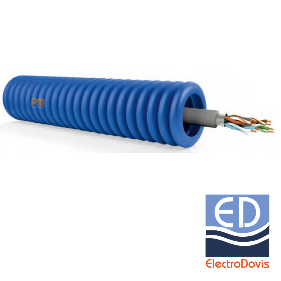 TUB FLEXIBIL PRECABLAT 16mm ALBASTRU halogen free + UTP CAT.6 100m/colac SCAME D1Q