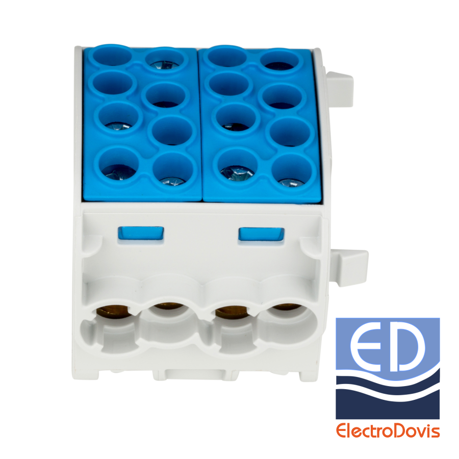 CLEMA DERIVATIE 35mmp 4intrari 4iesiri (bloc barete) albastru IK026222 Schrack