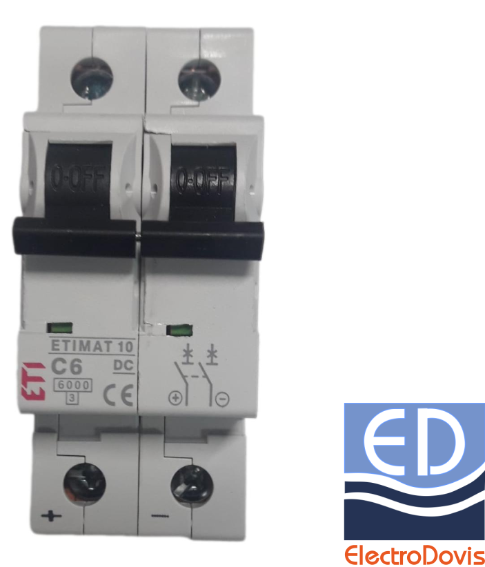 Întrerupător automat bipolar DC 6A 6kA Eti 002138712