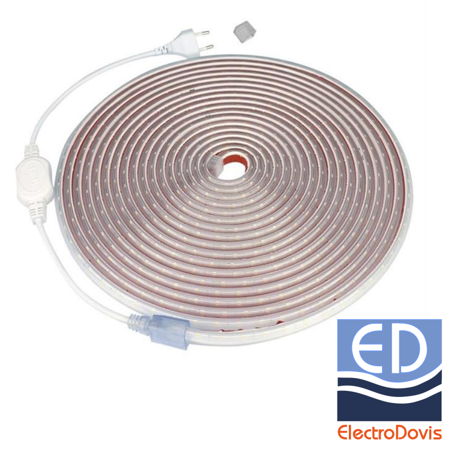 BANDA LED 230V rola 10m 60led/10W/m lumină caldă IP65 30-36100 Lumen