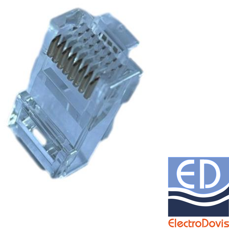 CONECTOR neecranat UTP cat.6 RJ45 cu trecerea firelor prin el