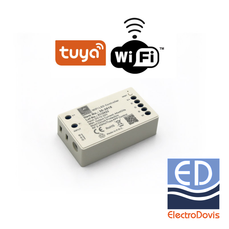 DIMMER pentru banda led RGB+ALB WI-FI fara telecomanda 16A 192W/12V;384W/24V 30-3616 LUMEN