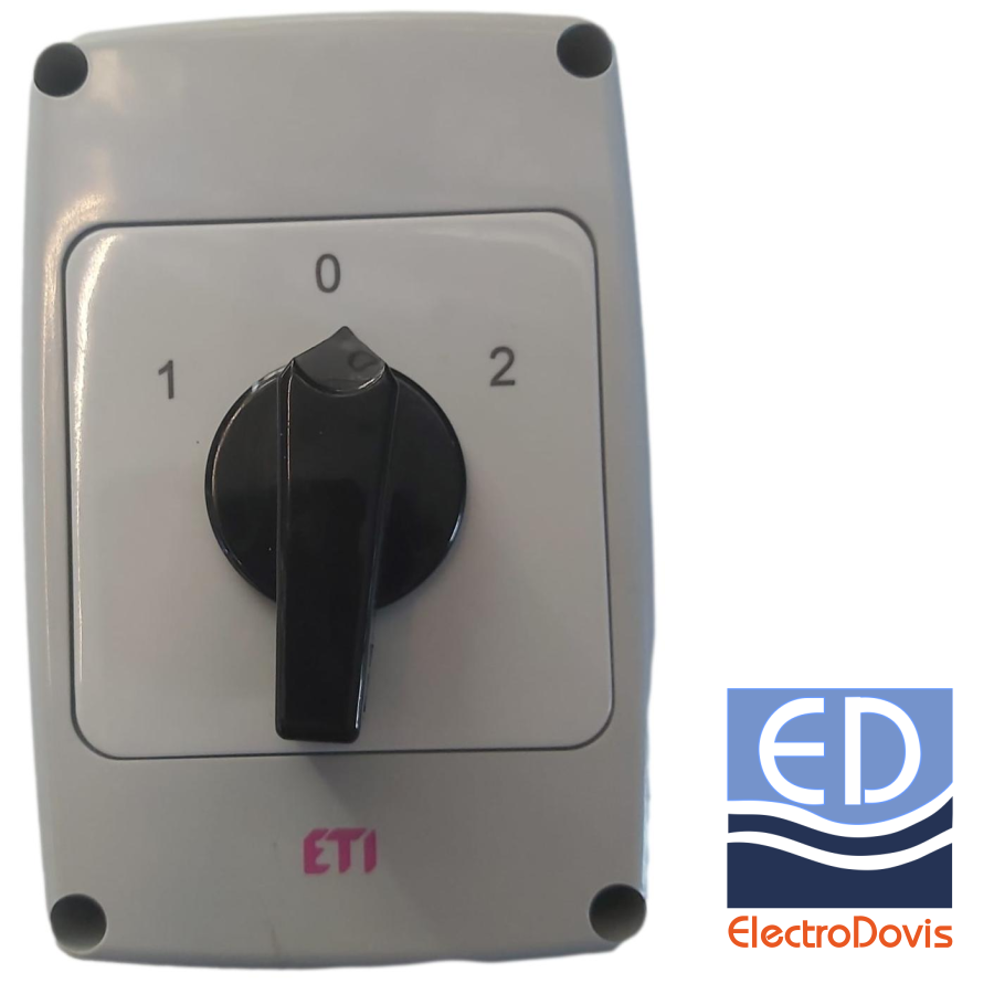 comutator cu came ETI 32A 3poli in carcasa 004773198 1-0-2